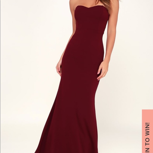 Lulus Dresses & Skirts - Lulu’s Burgundy Strapless Maxi Dress